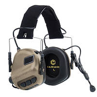 Тактичні активні навушники EARMOR M32H з мікрофоном з шумоподавленням для стрільби балістичні койот