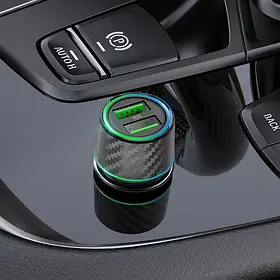 Авто адаптер Borofone BZ21A Brilliant QC3.0 36W (Чорний)