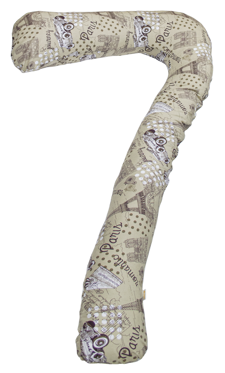 Подушка для вагітних і годування Сімка Г-подібна 158х93 см Романтичний Париж коричневий, фото 1