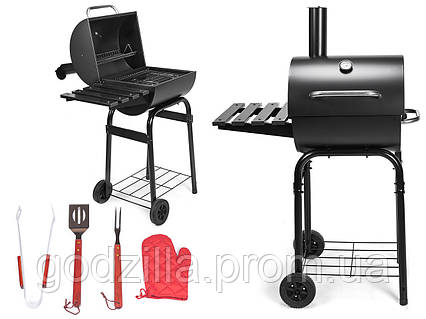 МАНГАЛ САДОВИЙ з 2ма полицями, ТЕРМОМЕТР, НАБІР ГРИЛЬ