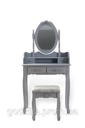 Туалетний столик темно-сірий + стілець