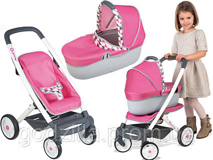 Smoby QUINNY MAXI COSI КОЛЯСКА 3 в 1 ДЛЯ ЛЯЛЬОК ЛЮЛЬКА