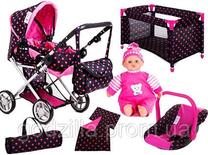 ДОРІС КОЛЯСКА ДЛЯ ЛЯЛЬОК, СУМКА ПЕРЕНОСКА-ЛІЖЕЧКО ЛЯЛЬКИ