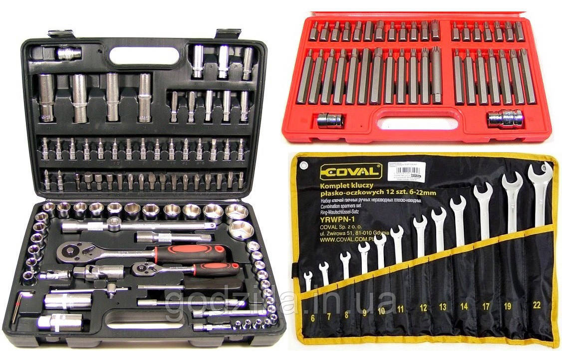 Набір ключів 94 шт + TORX, HEX біти 40 шт + ключі 6-22 мм 12 шт