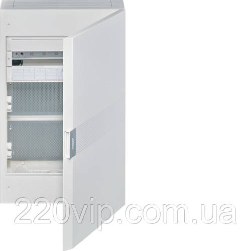 Щит навісний гібридний, 2 ряди мультимедії + 18 мод, VB318MMP VEGA HAGER білий, бокс Хагер, шафа зовнішня, фото 1