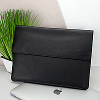 Чохол для MacBook Air 13" шкіряний на магнітах (папка-конверт А4) Handycover 801 чорний флотар