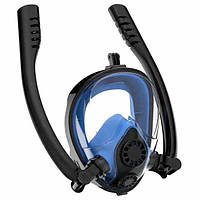 Маска для плавання повнолицева - HJKB-2 - 2 трубки - Синій