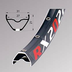 Обід Remerx RX 2027, 29'', 622x27, 32 отв., FV, піст., чорн. анод., E-Bike