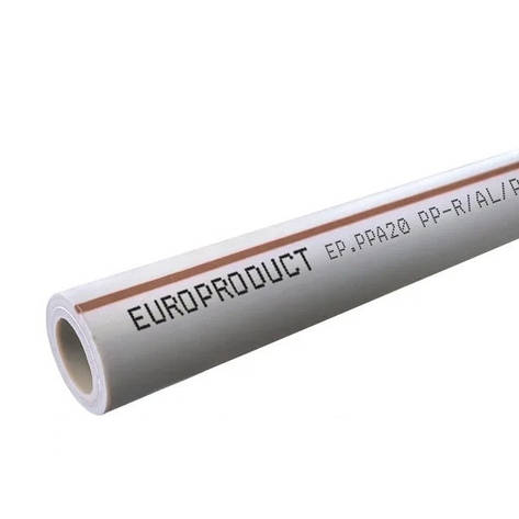 Труба EUROPRODUCT PPR Композит Алюміній 25x4,2 (60 м/уп), фото 1