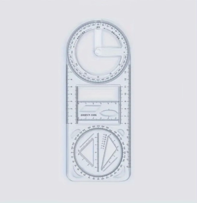 Багатофункціональна лінійка, прозора, фото 1