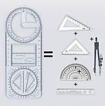 Багатофункціональна лінійка, прозора, фото 4