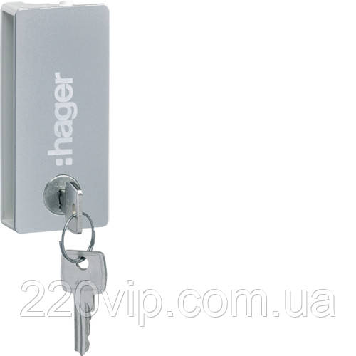 Ручка с замком в белые двери щитов VEGA, VZ310PVB HAGER, бокс Хагер, шкаф наружный распределительный (rozetka), фото 1
