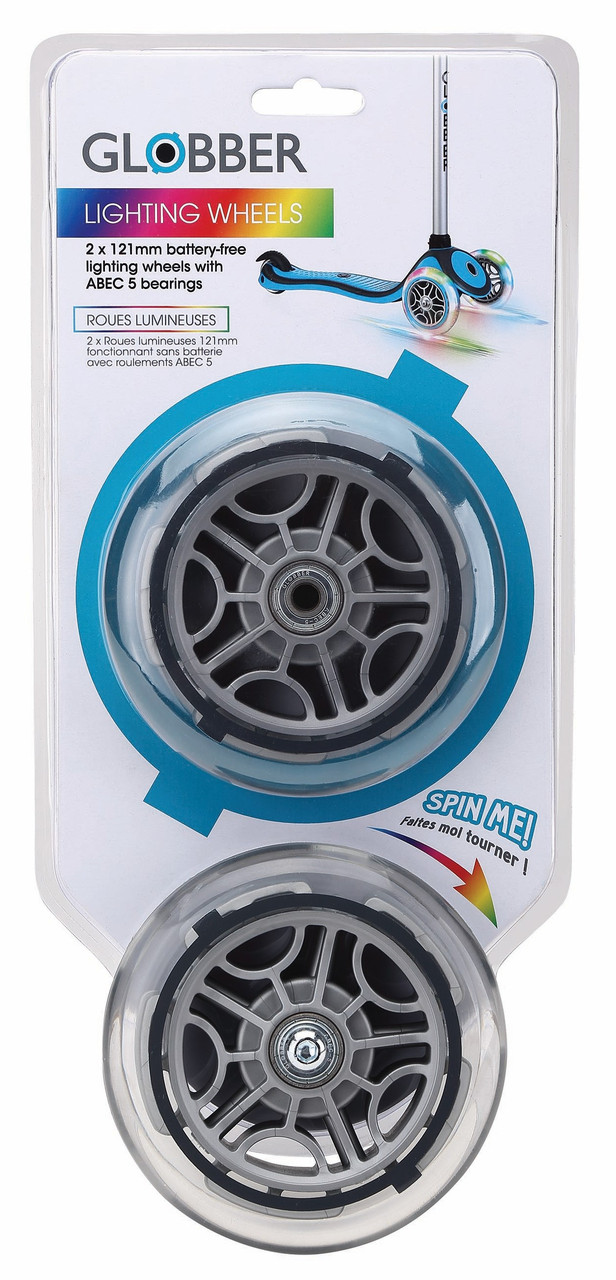 Набір колес до самоката Globber серій Prime/Elite/Evo/Flow 121мм світяться (526-009)