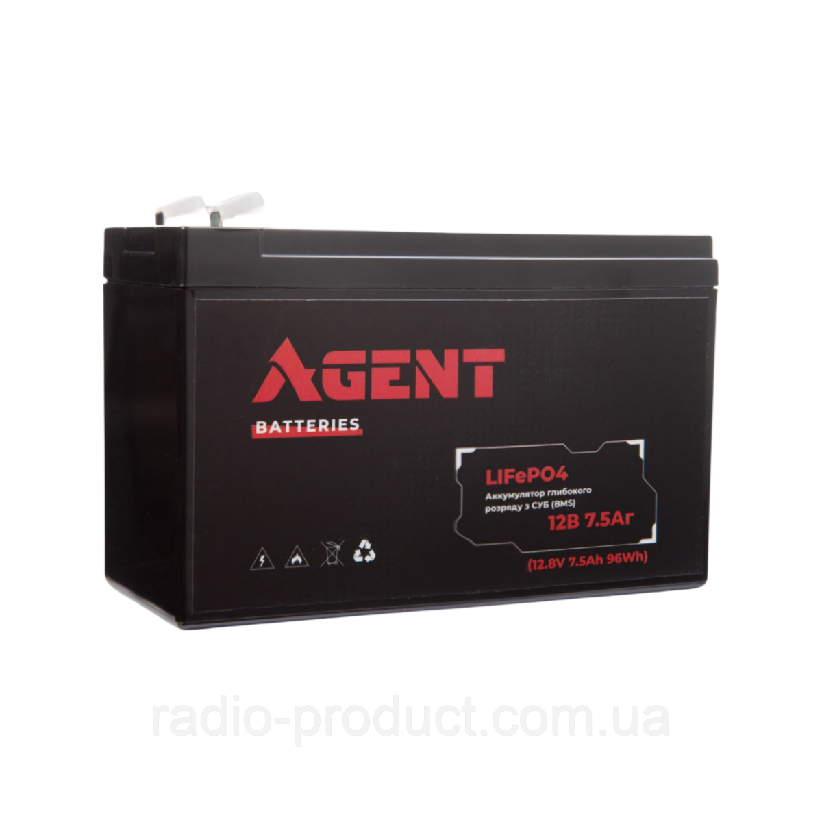 Акумулятор глибокого розряду AGENT LiFePO4 12V 7.5Ah