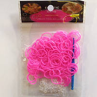 Гумки для плетіння 200 шт рожеві