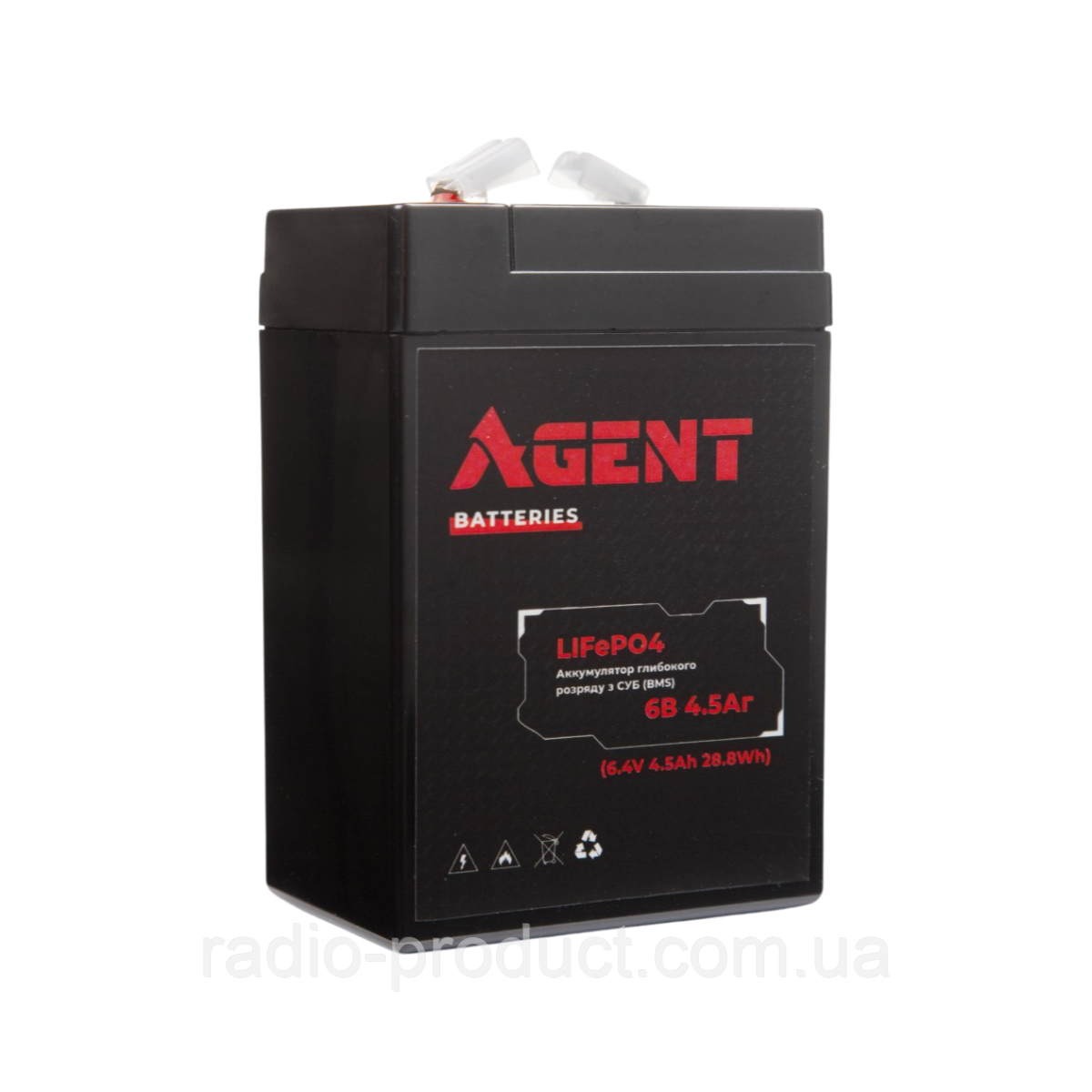 Акумулятор глибокого розряду AGENT LiFePO4 6V 4.5Ah