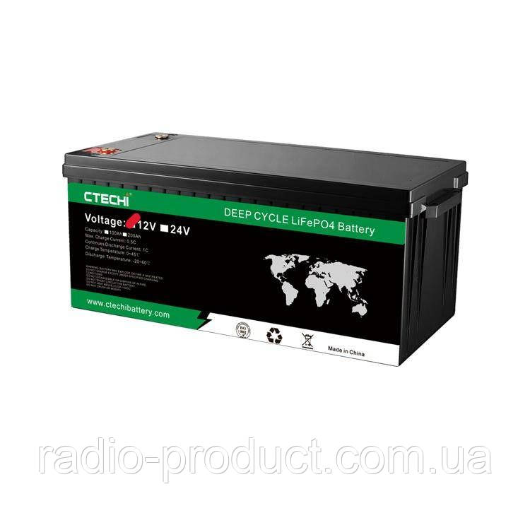 Акумулятор високої ємності CTECHi LiFePO4 12V 200Ah
