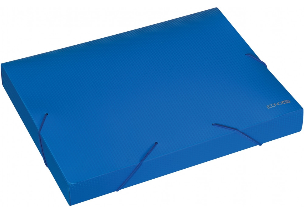 Папка-бокс пластикова А4, ECONOMIX 60мм, на гумках, синя E31405-02, фото 1