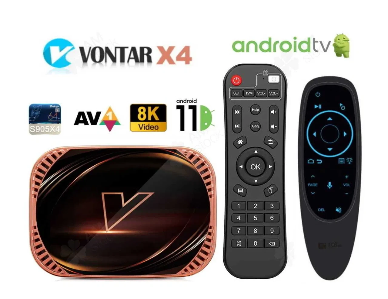 Vontar X4 4/32 GB Amlogic S905X4 AV1 смарт ТВ приставка tv box