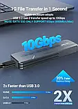 Зовнішній адаптер JEYI M.2 NVMe 2280 PCIe SSD to USB 3.2 Gray кишеня, фото 3