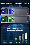 Зовнішній адаптер JEYI M.2 NVMe 2280 PCIe SSD to USB 3.2 Gray кишеня, фото 4