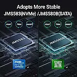 Зовнішній адаптер JEYI M.2 NVMe 2280 PCIe SSD to USB 3.2 Gray кишеня, фото 6