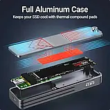 Зовнішній адаптер JEYI M.2 NVMe 2280 PCIe SSD to USB 3.2 Gray кишеня, фото 7