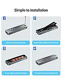 Зовнішній адаптер JEYI M.2 NVMe 2280 PCIe SSD to USB 3.2 Gray кишеня, фото 8