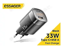Швидка зарядка ESSAGER 33W GaN PD QC зарядний пристрій блок