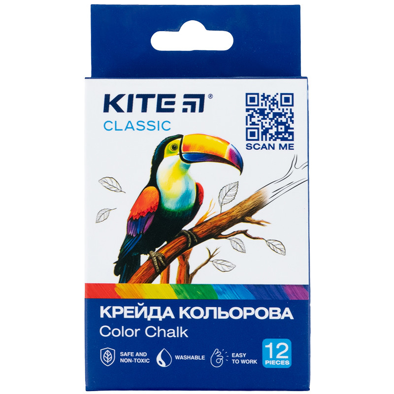 Крейда кольор." Kite" 12 шт.  Classic K-075