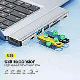 USB Хаб 7 у 2 Vothoon USB3.0/USB-C/HDMI/TF/SD/PD 68W для MacBook Pro, фото 7