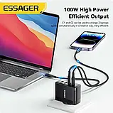 Зарядний пристрій Essager 100W GaN Quick Charger 2xUSB/2xUSB-C QC/PD, фото 4