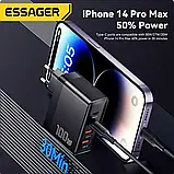 Зарядний пристрій Essager 100W GaN Quick Charger 2xUSB/2xUSB-C QC/PD, фото 5