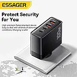 Зарядний пристрій Essager 100W GaN Quick Charger 2xUSB/2xUSB-C QC/PD, фото 6
