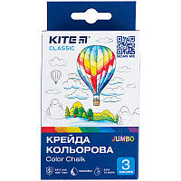 Крейда кольор." Kite" Jumbo  3 кол. Classic K-077