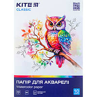 Акварельний папір А3 Kite 10арк.200г/м.кв. Classic K-268