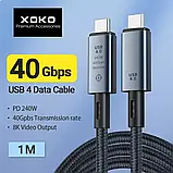 Кабель XOKO USB4.0 USB-C to USB-C 240W Fast Charging 8K/60Hz 40Gb/s 1м, фото 9