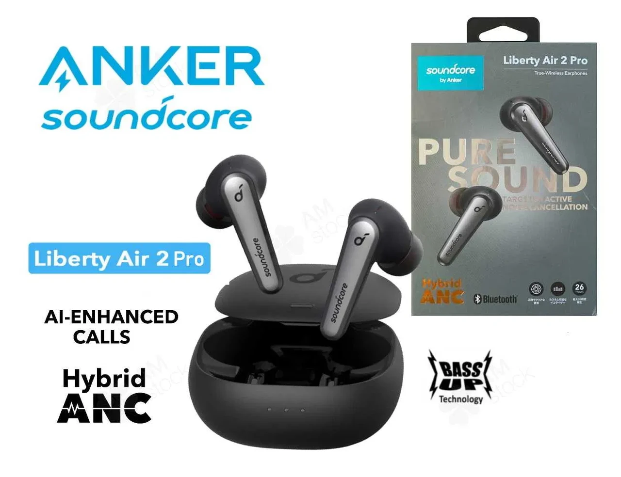 Anker SoundCore Liberty Air 2 Pro ANC Black бездротові навушники - фото 1 - id-p2251314147