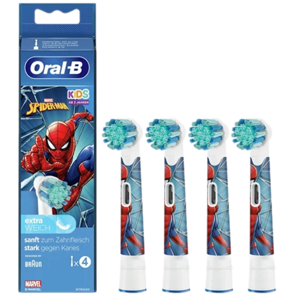 Насадки на електричні зубні щітки Oral-B EB10S Extra Soft Spider-Man (4 шт.)