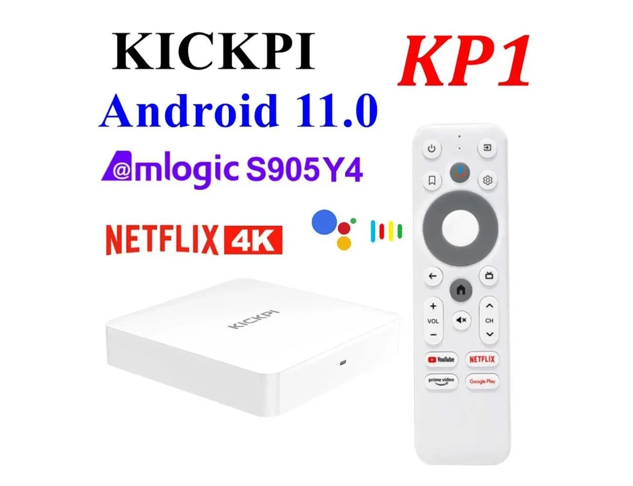 TV Box KICKPI KP1 2/32Gb Amlogic S905Y4 Android TV 11 NETFLIX Smart TV