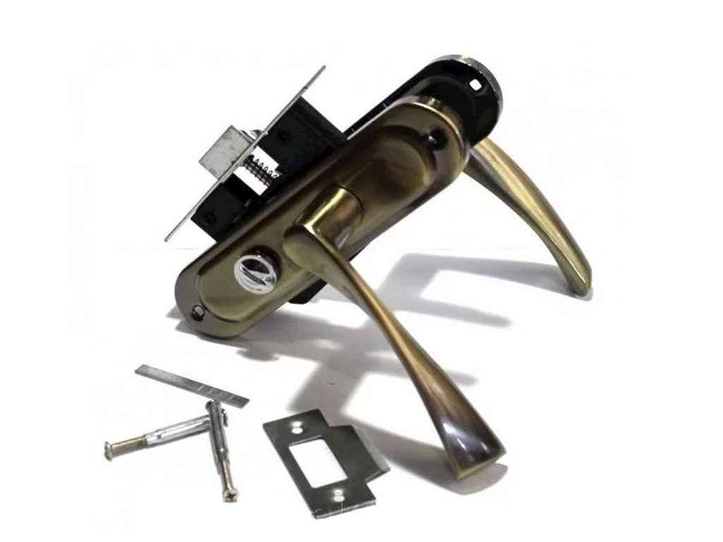 Комплект ручок з клямкою Бронза BK 28 AB (BKP04-H20) ТМ ФУРОР BP, фото 1