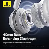 Наушники Baseus Bass 30 Max White Bluetooth 5.3 40mm 50H Low Latency, фото 4