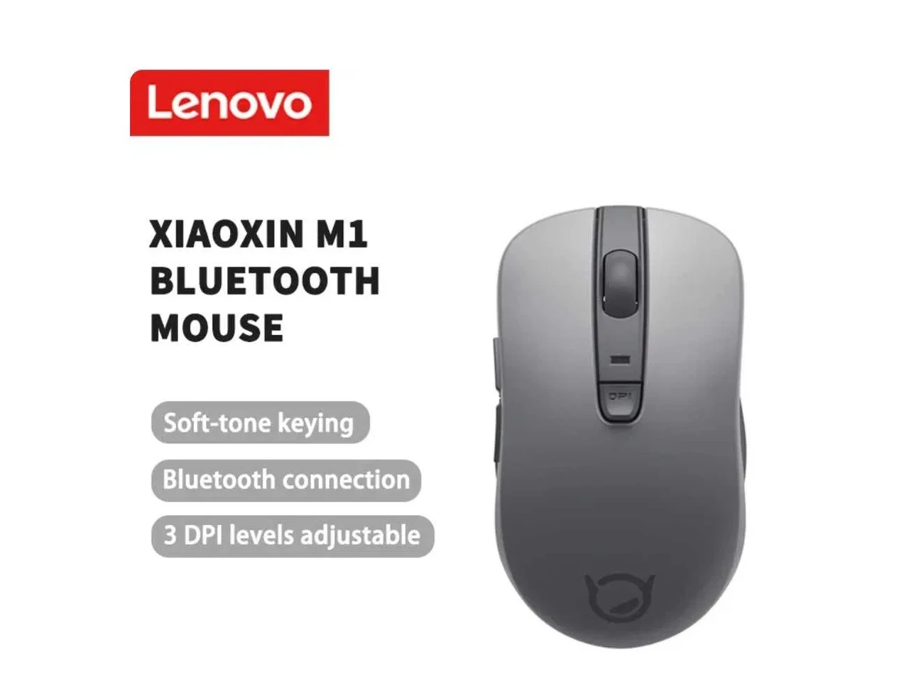 Бездротова тиха мишка Lenovo Xiaoxin M1 BT5.0 Grey