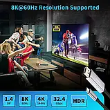 Кабель USB-C to DisplayPort DP1.4 1.2m 8K 60hz 4K 144hz Thunderbolt 3, фото 3