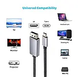 Кабель USB-C to DisplayPort DP1.4 1.2m 8K 60hz 4K 144hz Thunderbolt 3, фото 7