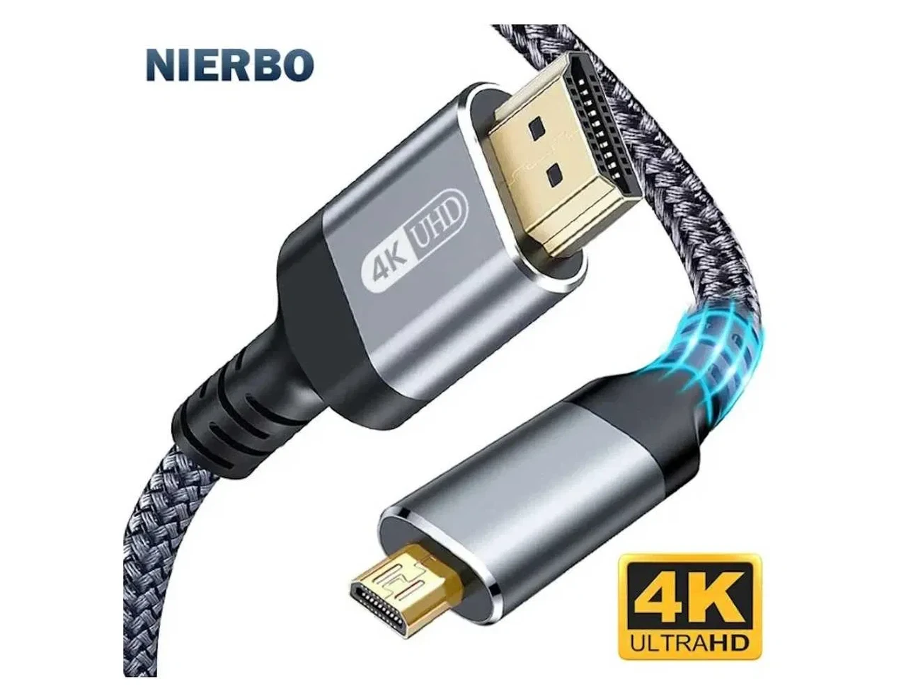 Кабель HDMI to Micro HDMI v2.0 4K 1 метр/2 метри Grey UltraHD HDR