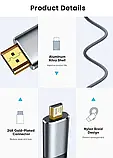 Кабель HDMI to Micro HDMI v2.0 4K 1 метр/2 метри Grey UltraHD HDR, фото 9