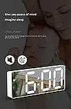 Настільний електронний LED-годинник, будильник, термометр black/white, фото 5