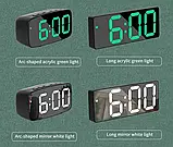 Настільний електронний LED-годинник, будильник, термометр black/white, фото 6