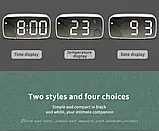 Настільний електронний LED-годинник, будильник, термометр black/white, фото 7